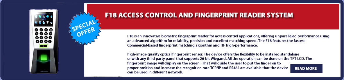 F18 ACCESS CONTROL AND FINGERPRINT READER SYSTEM